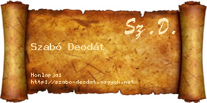 Szabó Deodát névjegykártya