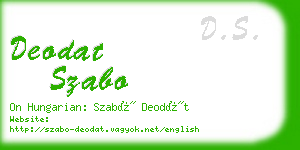 deodat szabo business card